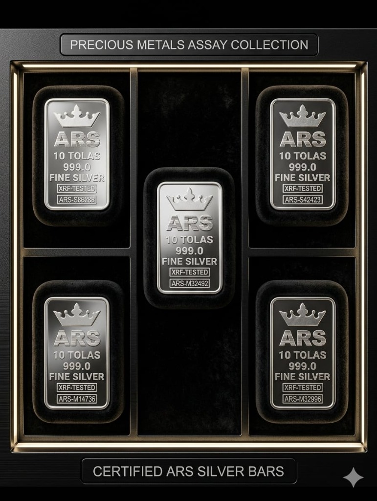 ARS Precious Metals Assay Collection (5x 10 Tola Bars)
